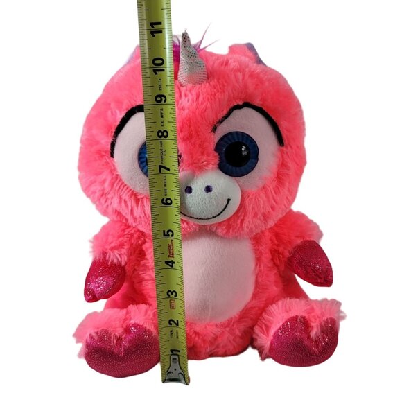 2/$15 Peek A Boo Valentine Unicorn Plush Pink 10.5" Silver Purple Mane Hearts - Picture 9 of 9